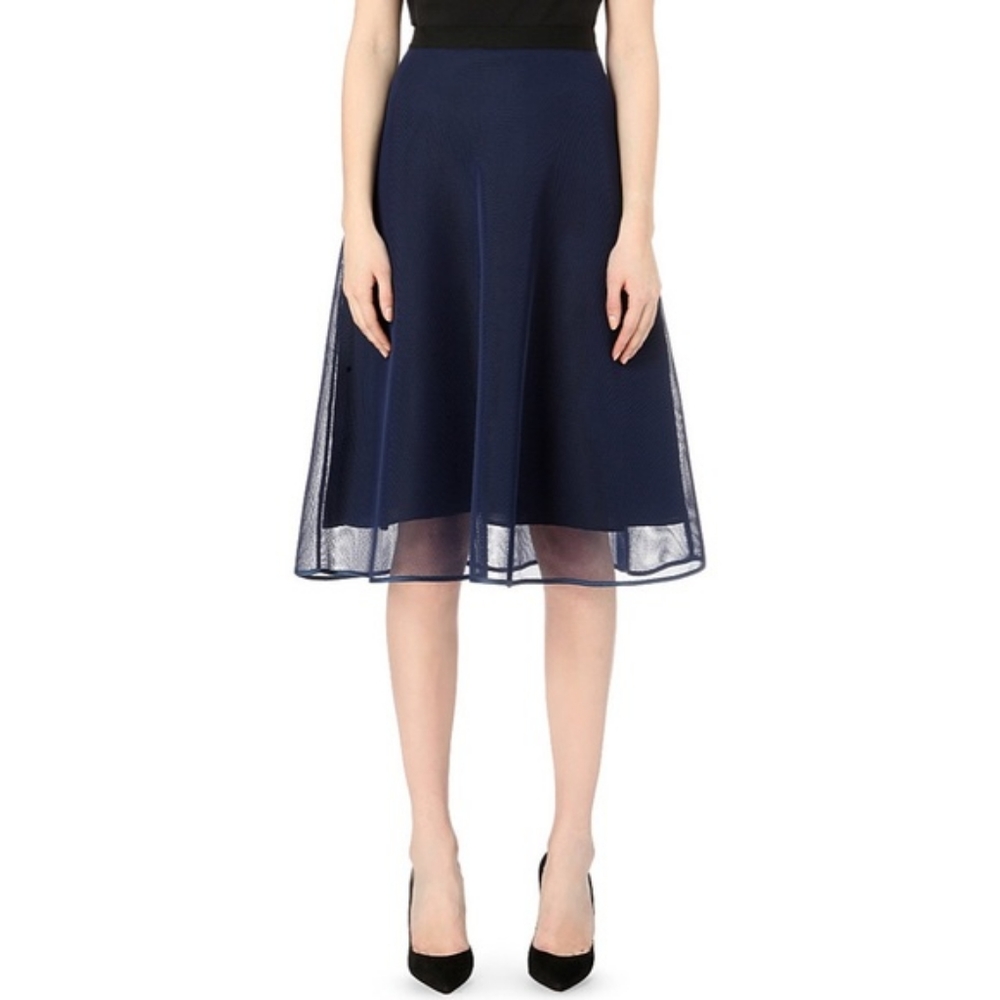 Sandro blue mesh skirt midi